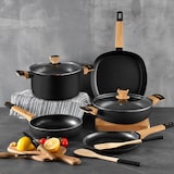 thumbnail of BERGNER - Batería de Cocina de 3 piezas Aluminio prensado con Tapas en color Negro apto para Inducción