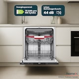 thumbnail of homeX Geschirrspüler 60 cm, Einbau Spülmaschine vollintegrierbar - 14 Maßgedecke, 8 Programme, AquaStop, DWFI601444C