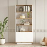 thumbnail of Dmora Bücherregal Dmartine, Büroregal, Mobiler Buchhalter, Bücherbrett, 75x27h168 cm, Eiche und Weiß