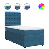 thumbnail of vidaXL Boxspringbett mit Matratze Blau 90x200 cm Samt