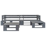 thumbnail of Set divani da giardino con pallet 4 pezzi in legno grigio per un arredo esterno elegante e resistente alle intemperie senza compromessi