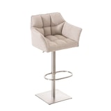 thumbnail of Banco de bar Damaso com revestimento em tecido marfim/aço inoxidável