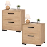 thumbnail of WellHome - Set nachtkastjes van hout met 2 laden in kleur Eiken 41 x 40 x 45 cm - Eria Oak