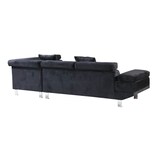 thumbnail of Sofa Rinconera Chaise Longue Executive negro 262x190cm vista de frente lado derecho