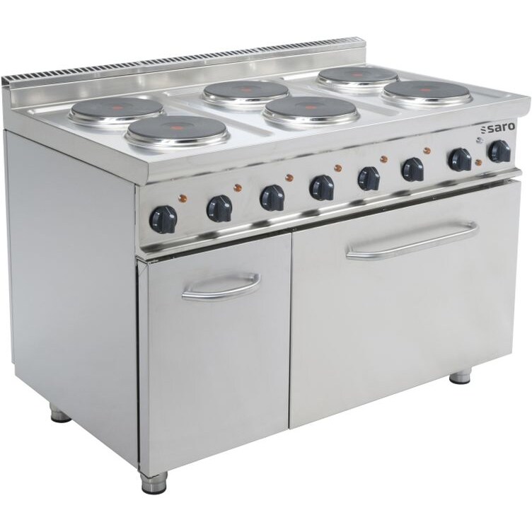 Elektrisch fornuis met elektrische oven model E7/Cuet6Le, afmetingen: B 1200 XT 700 XH 850