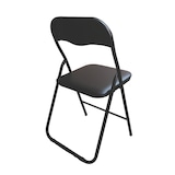 thumbnail of Pack 10 Sillas Negras Plegables Premium con Estructura Metálica y Asiento Acolchado en Polipiel PU. Respaldo Ergonómico (80x44x43,5 cm)