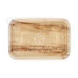 thumbnail of 50 Schalen, Palmblatt eckig 400 ml 5 cm x 14 cm x 20 cm mit rPET Deckel "Kombipack"