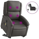 thumbnail of vidaXL Massagesessel mit Aufstehhilfe Elektrisch Grau Echtleder