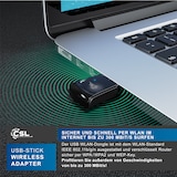 thumbnail of CSL WLAN 300 Mbit/s USB Stick Adapter - WiFi Adapter - Verschlüsselung WEP WPA WPA2 - 2,4 Ghz 2T2R - Verstärkung 18 dBm - für Windows 7 - 11
