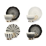 thumbnail of Excelsa lot de 4 tasses à thé avec soucoupes Alice porcelain 20 cl noir