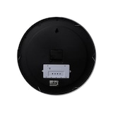 thumbnail of Horloge murale, rond, analogique, 35 cm, écran LCD avec thermomètre, hygromètre et provisions météo, aluminium, argent