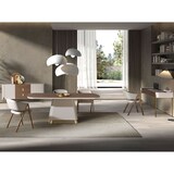 thumbnail of Angel Cerdá Schreibtisch in Nussbaum, Beige und goldfarbenem poliertem Stahl 7186C 140 x 50 x 76