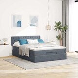 thumbnail of vidaXL Ottoman-Bett mit Matratze Dunkelgrau 140x190 cm Samt