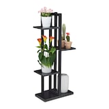 thumbnail of Relaxdays Blumenregal Metall, 4-stufige Indoor Blumentreppe, Holzoptik, HBT: 93 x 42,5 x 22,5 cm, Pflanzenregal, schwarz