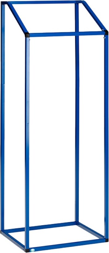 PROREGAL Robuster Müllsackhalter aus Vierkantrohren | für 1000 Liter, HxBxT 183,5x63x54cm | Stahl | Blau | Mülleimer Abfalleimer Müllkorb