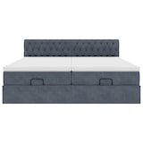 thumbnail of vidaXL Ottoman-Bett mit Matratzen & LEDs Dunkelgrau 200x200 cm Samt