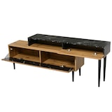 thumbnail of TV-Ständer Marmor Holzmaserung mit PVC-Kante stabile Eisenbeine TV-Regal Stauraum Wohnzimmer Marmor- und Holzfarbe 120x30x50 cm