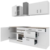 thumbnail of Cucina Componibile Completa Da 220 Cm Moderna con Cassetti Ammortizzati Piedini Regolabili Moduli Pensili Facile Da Installare Bianco Lucido e Rovere