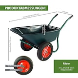 thumbnail of 2-Rad Schubkarre 100 L 160 kg Gartenschubkarre Lufträder Stahlfelge kippsicher Kunststoffwanne