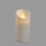 thumbnail of Bougie LED flamme oscillante cire rustique blanche à piles H15cm Timer Blanc chaud Lotti
