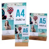 thumbnail of EXACOMPTA Porta-avvisi da tavolo con base in legno per formato A6, cod. 86258D in PMMA (acrilico) resistente ai raggi UV. Confezione da 10 pezzi.
