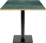 thumbnail of RestooTab - Tisch Milan T 70x70cm Dekor Marmor jade Kanten messingfarben