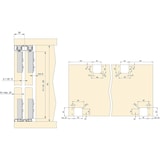 thumbnail of Système de montage en surface Flow en kit pour une armoire avec 2 portes coulissantes en bois avec fermeture souple. Emuca