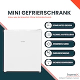 thumbnail of homeX Mini Gefrierschrank, Gefriertruhe klein - 33L Nutzinhalt, 4-Sterne Gefrierbox, Freezer, Tiefkühlschrank, FM1015-W