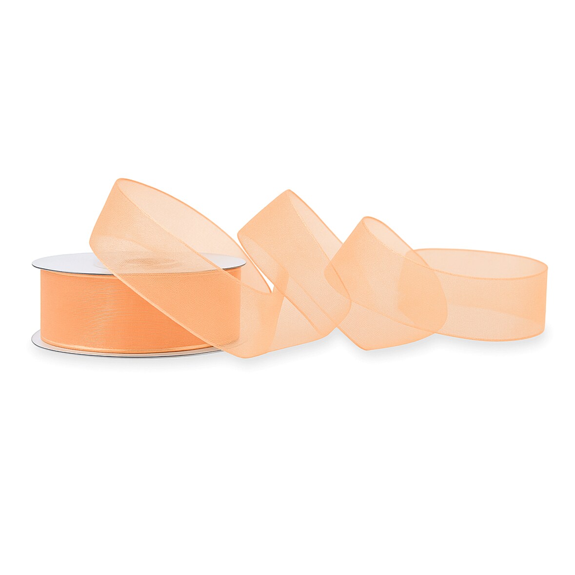 25mm Organzaband 25m Chiffonband Schleifenband Geschenkband Deko Stoffband Apricot
