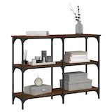 thumbnail of Table console chêne marron 100x29x75 cm bois d'ingénierie Modèle Atlas Office Pro