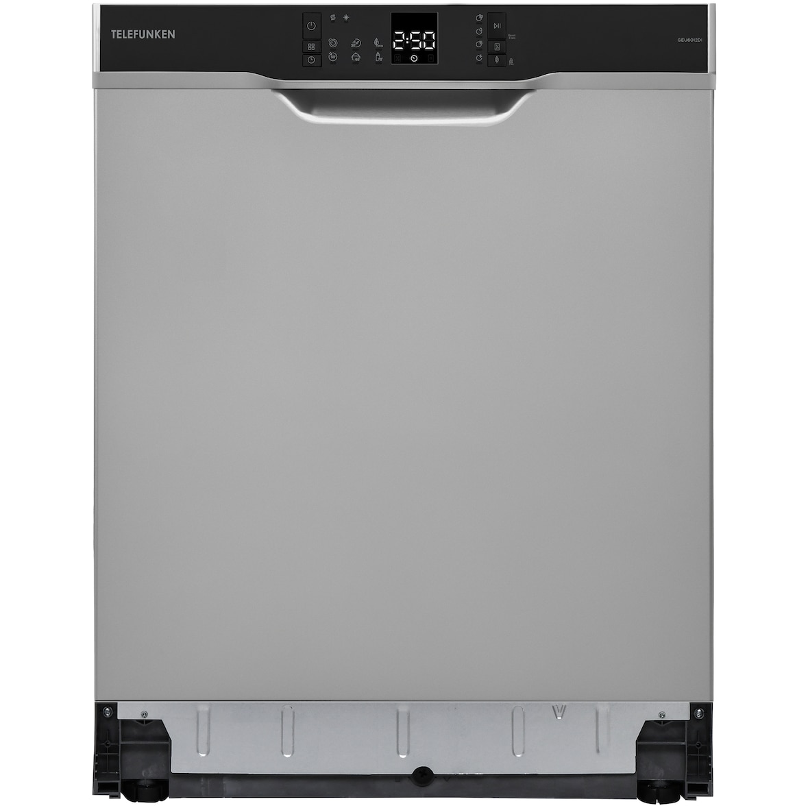 Telefunken Geschirrspüler Unterbau 60 cm, Spülmaschine Silber, 12 Maßgedecke, 6 Programme, AquaStop, 45 dB, GEU6012DI