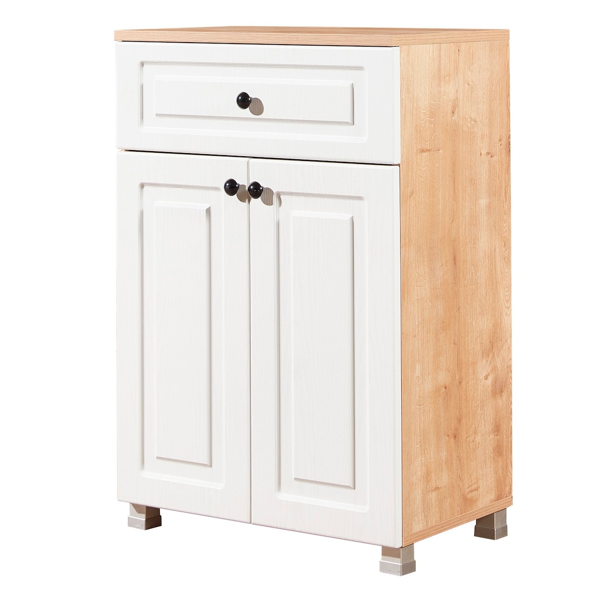 WellHome - Armário de aglomerado de melamina em carvalho e nogueira - 89,5x60x39cm