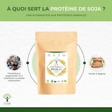 thumbnail of Protéine de Soja Bio - 90% Protéines 17% BCAA - Haute Digestibilité - Poudre de Fèves de Soja - Conditionné en France - Certifié Ecocert - 3kg