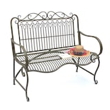 thumbnail of DanDiBo Gartenbank Metall Wetterfest Patina Grün 110 cm 2 Sitzer Sitzbank JC150014 Parkbank Eisen Garten