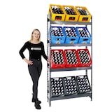 thumbnail of PROREGAL Étagère caisses à boissons HIGH BIG CAMEL | HxLxP 200x100x30cm | 12 Caisses, 100kg par niveau | Anthracite | Porte-caisses