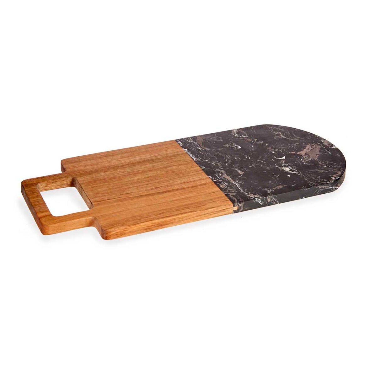 San Ignacio KINVARA - Snijplank van hout en marmer in zwart 38x18cm