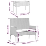 thumbnail of vidaXL Gartenbank 2-Sitzer mit Kissen und Tisch Schwarz Poly Rattan