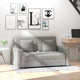 thumbnail of Sofá Cama de 2 Plazas Tapizado en Poliéster con 2 Cojines Desmontables Reposabrazos Base de Almacenaje Sofá Doble Moderno Salón Oficina 152x101x81cm
