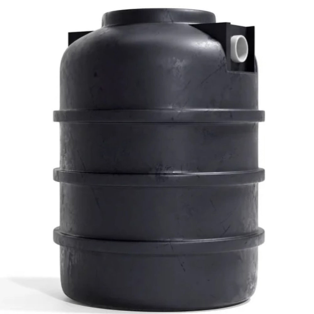 Cuve de stockage d'eau enterrée verticale 1000l ronde - NOIR