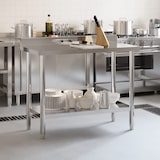 thumbnail of Mesa trabajo cocina y salpicadero acero inoxidable 110x55x93 cm