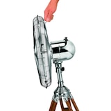 thumbnail of Tarrington House Ventilateur sur pied SF1223W, métal / bois, Ø 39 x 127 cm, 3 vitesses, avec trépied, argent / marron