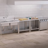 thumbnail of Royal Catering - Royal Catering Table De Travail INOX Adossée Cuisine Plan De Travail Professionnel avec Dosseret RCAT-60/60-N (60 x 60 cm, 150 kg,
