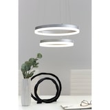thumbnail of SalesFever Candeeiro suspenso redondo Ø 38 cm | 2 chamas | incluindo anéis LED | Metal com acrílico | L 38 x P 38 x A 150 cm | branco-cromo