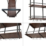 thumbnail of Helloshop26 - Hangend metalen wijnrek 100 x 30 x 85 cm zwart walnoot-effect 03_0009191