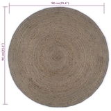thumbnail of vidaXL Teppich Handgefertigt Jute Rund 90 cm Grau