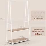 thumbnail of Rack de roupas COSTWAY, rack de casaco independente com 2 prateleiras e ferrovia de roupas robustas,