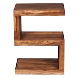 thumbnail of Beistelltisch `S` Cube `Nako`: Sheesham-Holz, S-Form, 44x30 cm, 60 cm Höhe, handgefertigt. Braun, 44x30x60 cm | Kadima Design