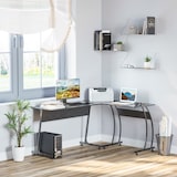 thumbnail of HOMCOM Mesa de Computadora de Forma L Estudio Gran Espacio 112,5x152x74cm Negro