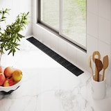 thumbnail of Schwarz pulverbeschichtetes Lüftungsgitter 60mm breit x  400mm lang Alu-Stegblech