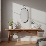 thumbnail of Max Home Espelho de parede oval 25x50 cm com moldura e ganchos metálicos